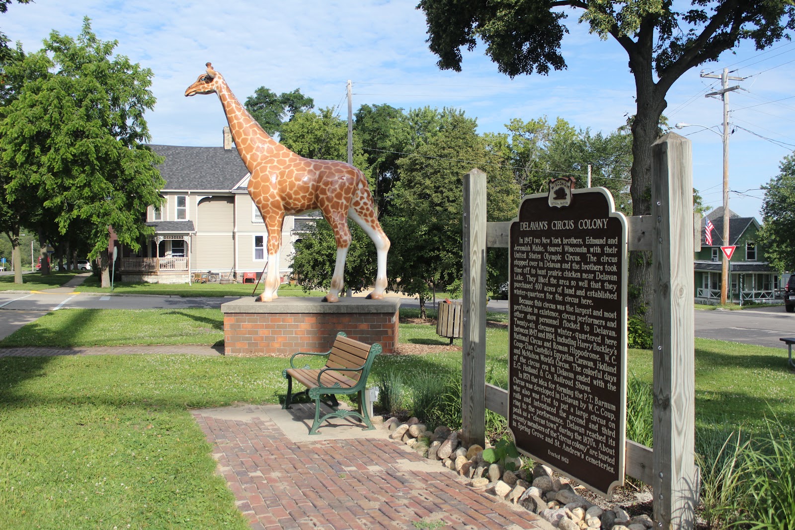 Wisconsin Historical Markers Marker 128 Delavan's Circus Colony