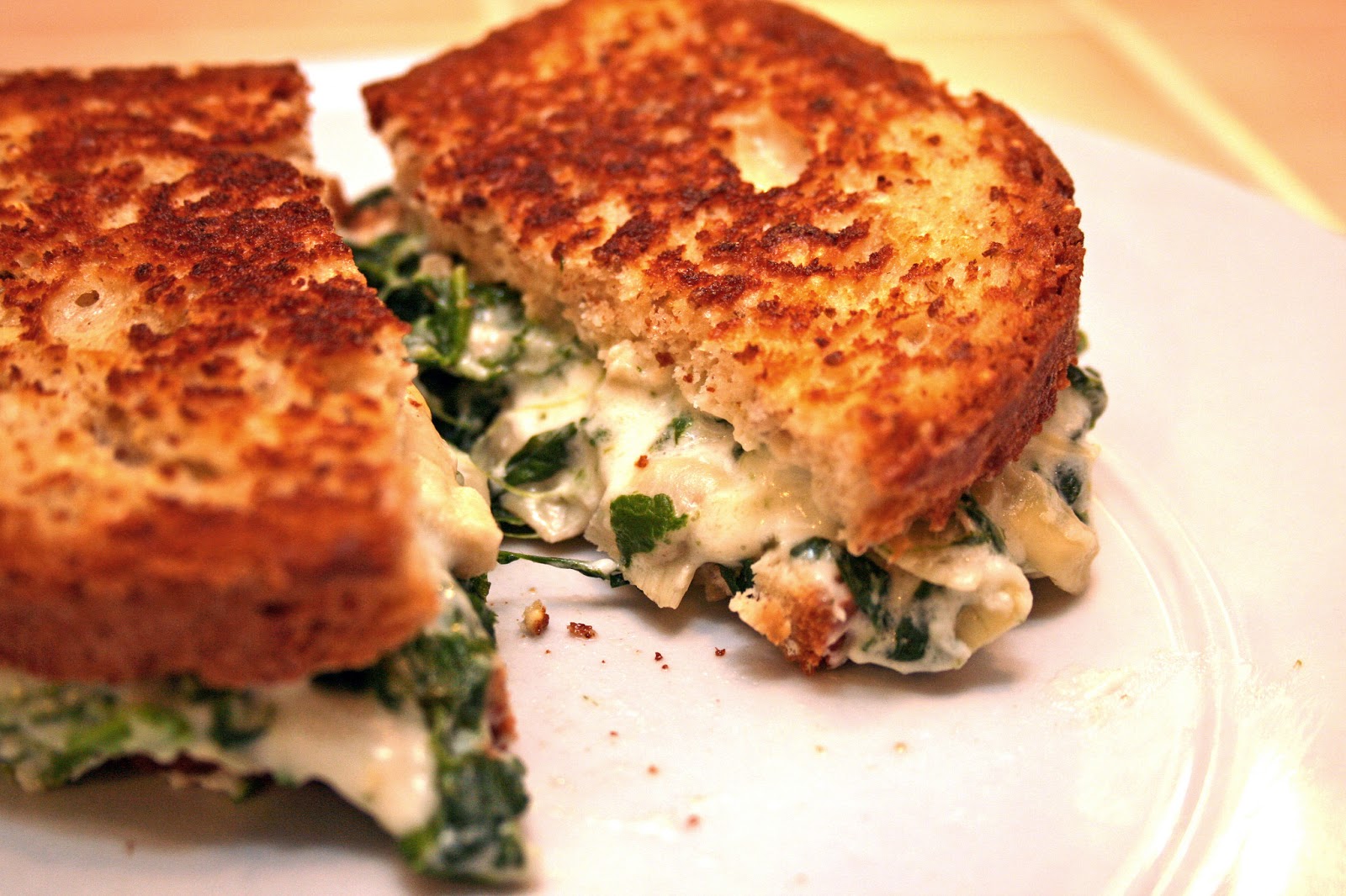 Lazy Gluten Free Spinach Artichoke Sandwich Melts
