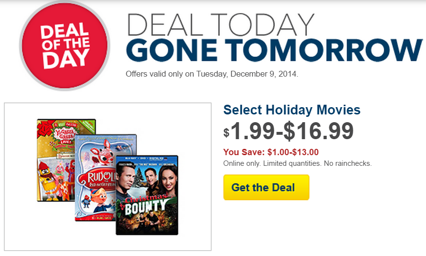 Extreme Couponing Mommy Holiday Movies 1.99 at Best Buy