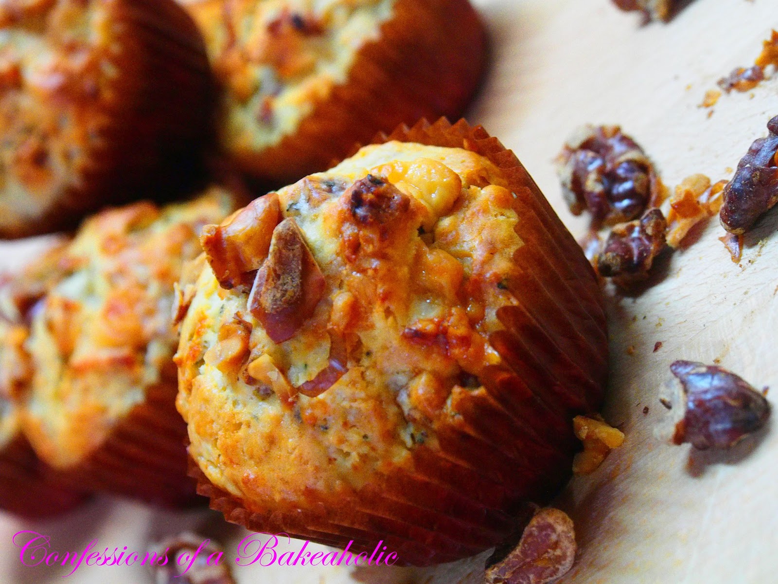 Confessions of a Bakeaholic Smoked Bacon with Blue Cheese Muffins