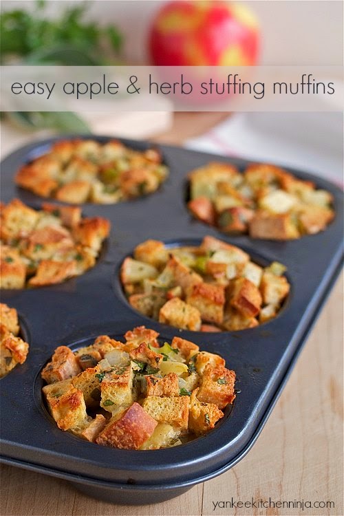 Apple and herb stuffing muffins -- an easy holiday recipe