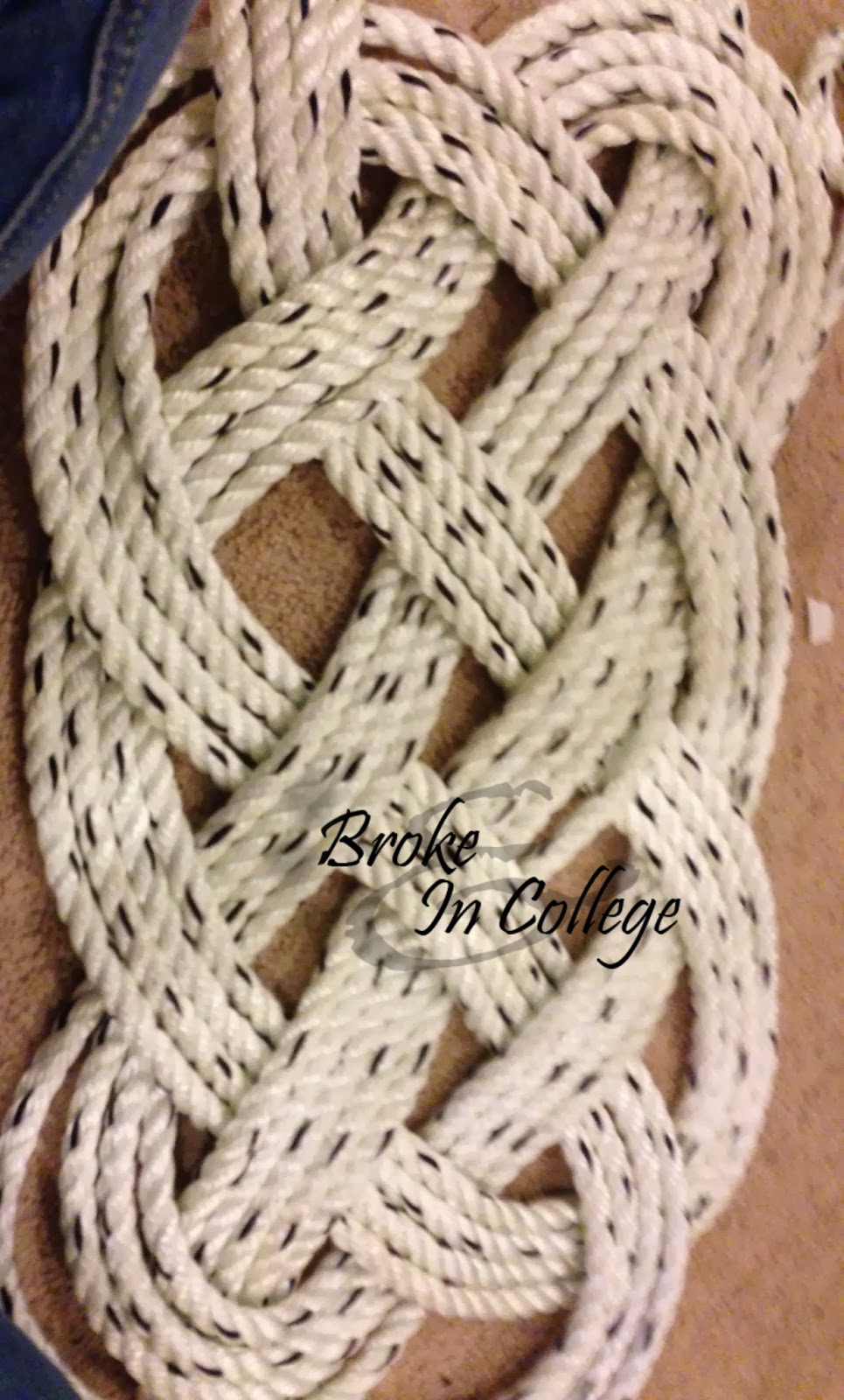 Broke and In College DIY Nautical Rope Rug