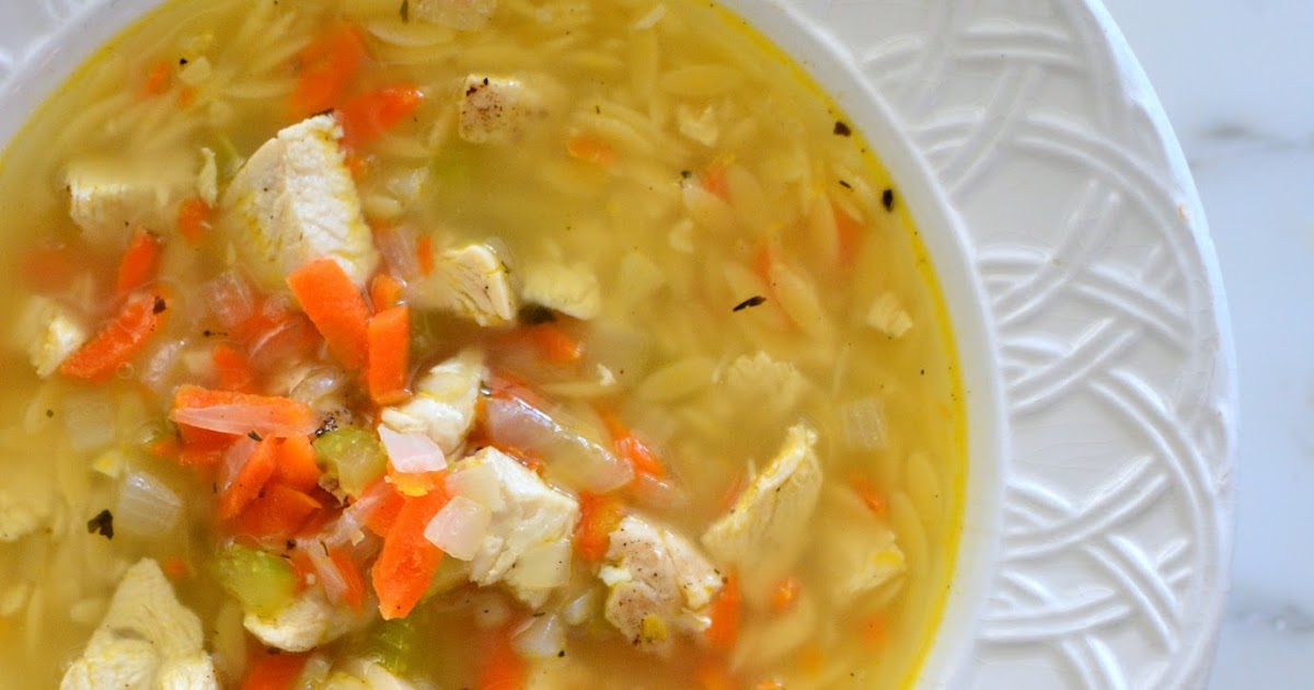 lizzy write lemon garlic chicken orzo soup