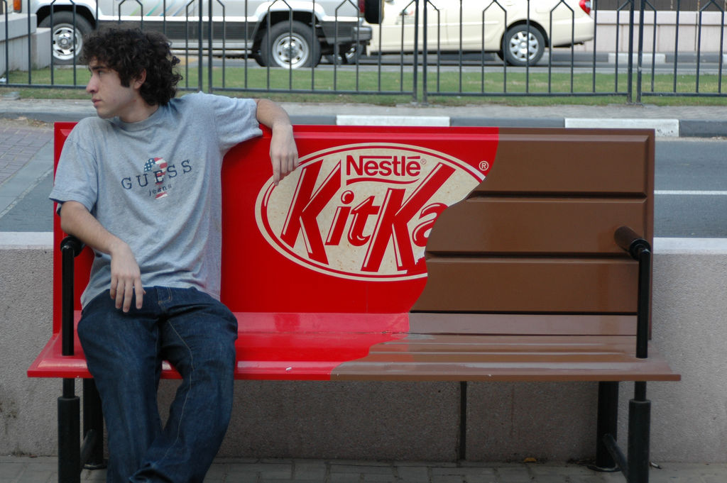 D E C E P T O L O G Y Kit Kat candy bar bench advertising illusion