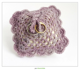 wedding purple ring pillow