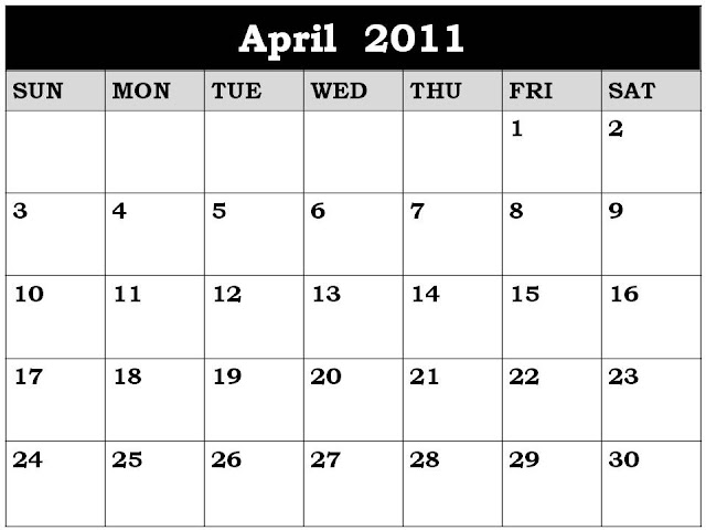 april 2011 calendar with holidays printable. april 2011 calendar printable