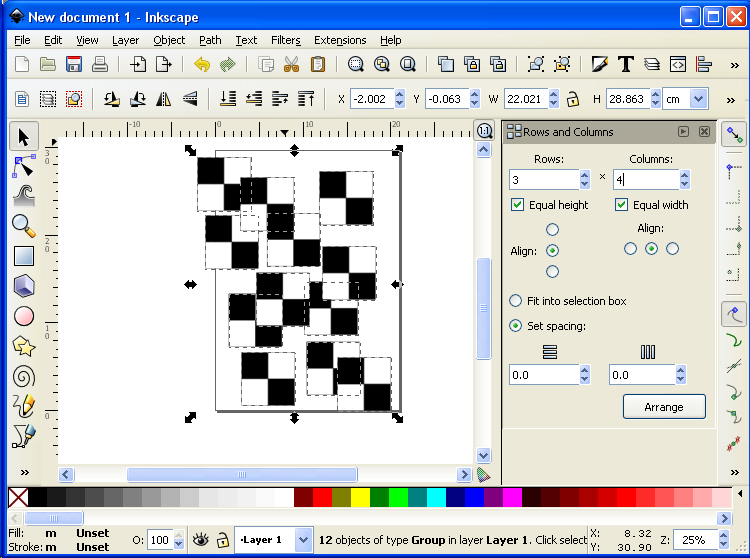dominoc925 Create a camera calibration chess board pattern PDF file