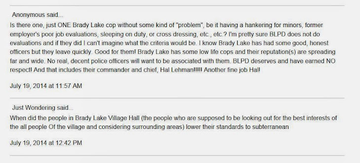 Looks like CAMP blog posters have figured out the Brady Lake Village clerk gang's methods.