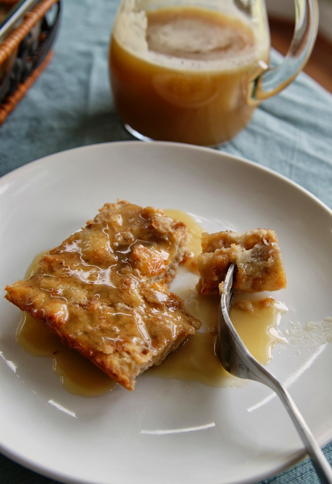Alice and the Mock Turtle: Old Fashioned Bread Pudding with Vanilla Sauce