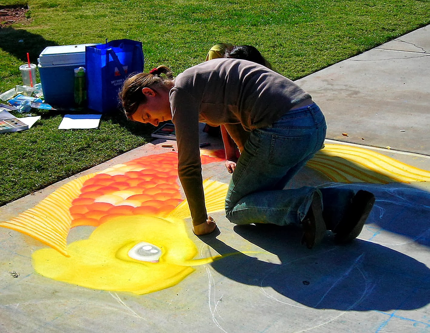 Vegas Girl Chalk Art Impermanence Epitomized