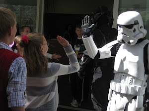 BYU science fair with Ashlee & storm trooper