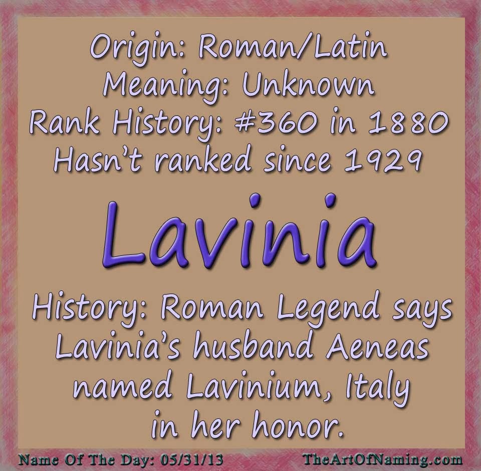 The Art of Naming Name of the Day Lavinia