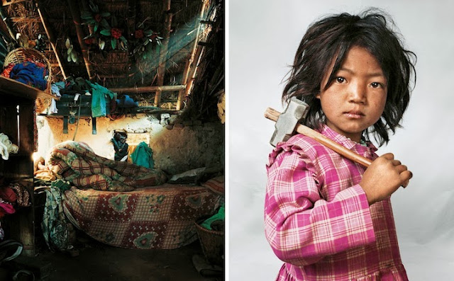 Retratos de niños alrededor del mundo y el lugar en donde duermen