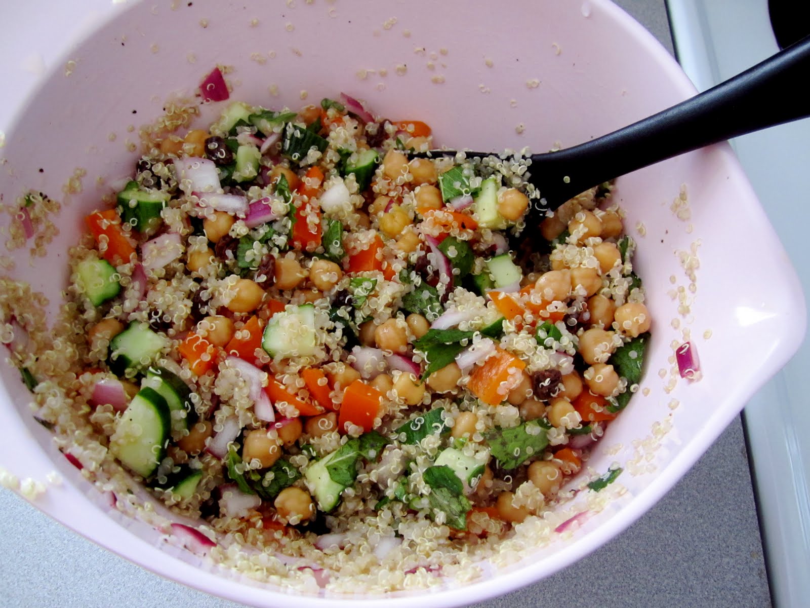 a little fancy quinoa salad with lemon and mint
