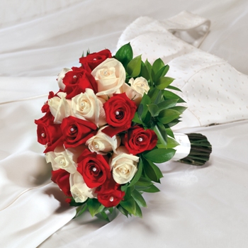 Red And White Bridal Bouquet