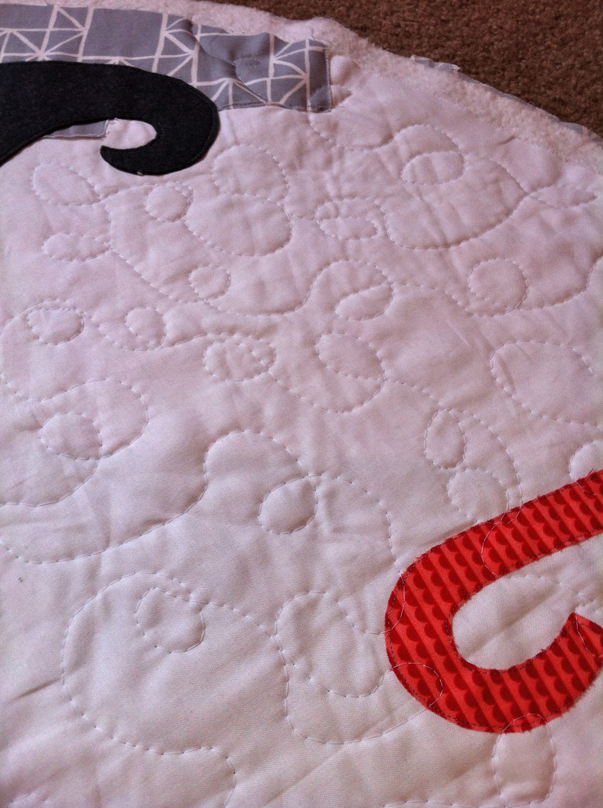 a little gray Buddy the Elf Tree Skirt Tutorial