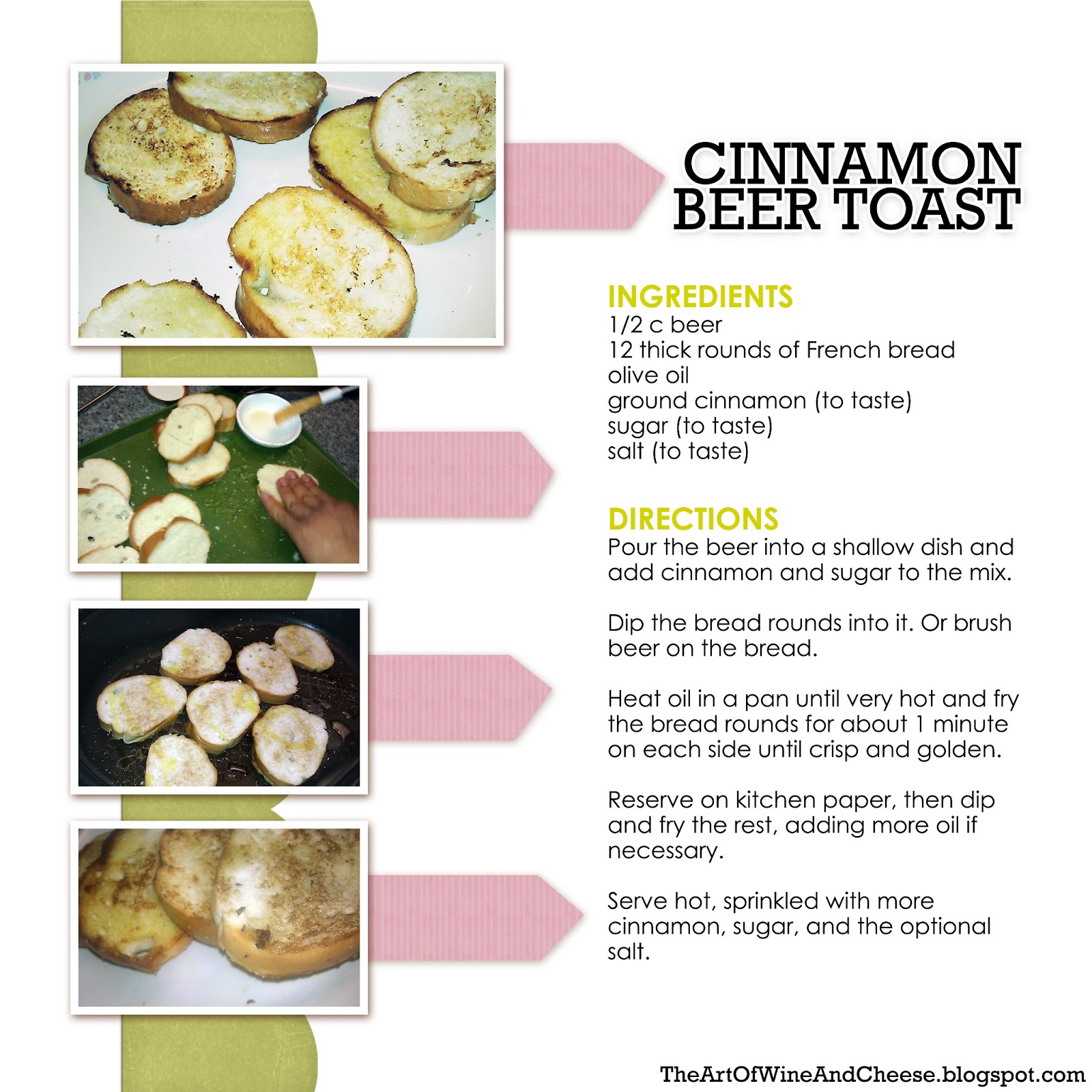 Wine & Cheese Cinnamon Beer Toast