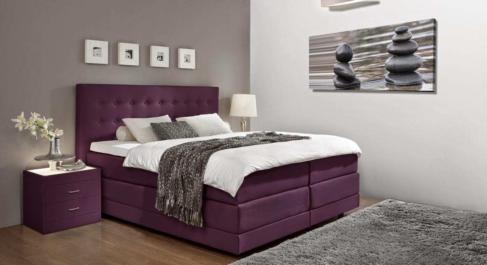 Habitaciones en violeta y gris plata - Ideas para decorar dormitorios