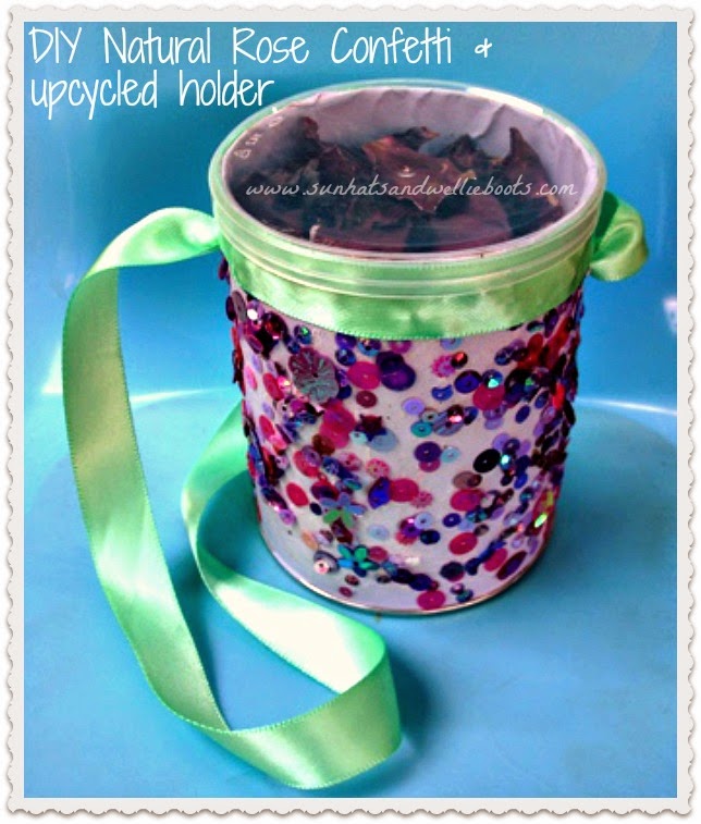 Sun Hats & Wellie Boots Homemade Natural Confetti & Confetti Pot