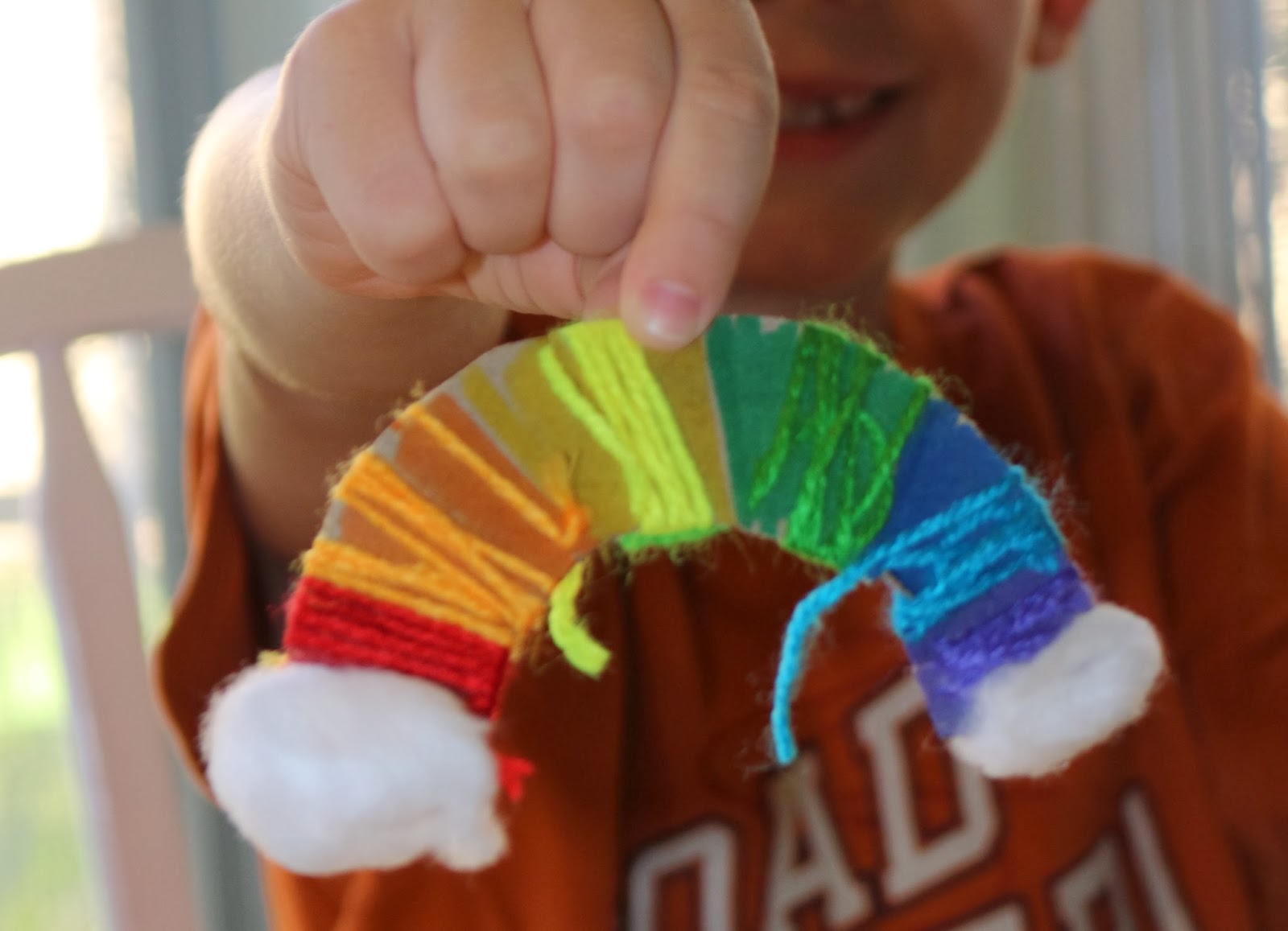 Colorful Yarn Wrapped Rainbow Craft School Time Snippets