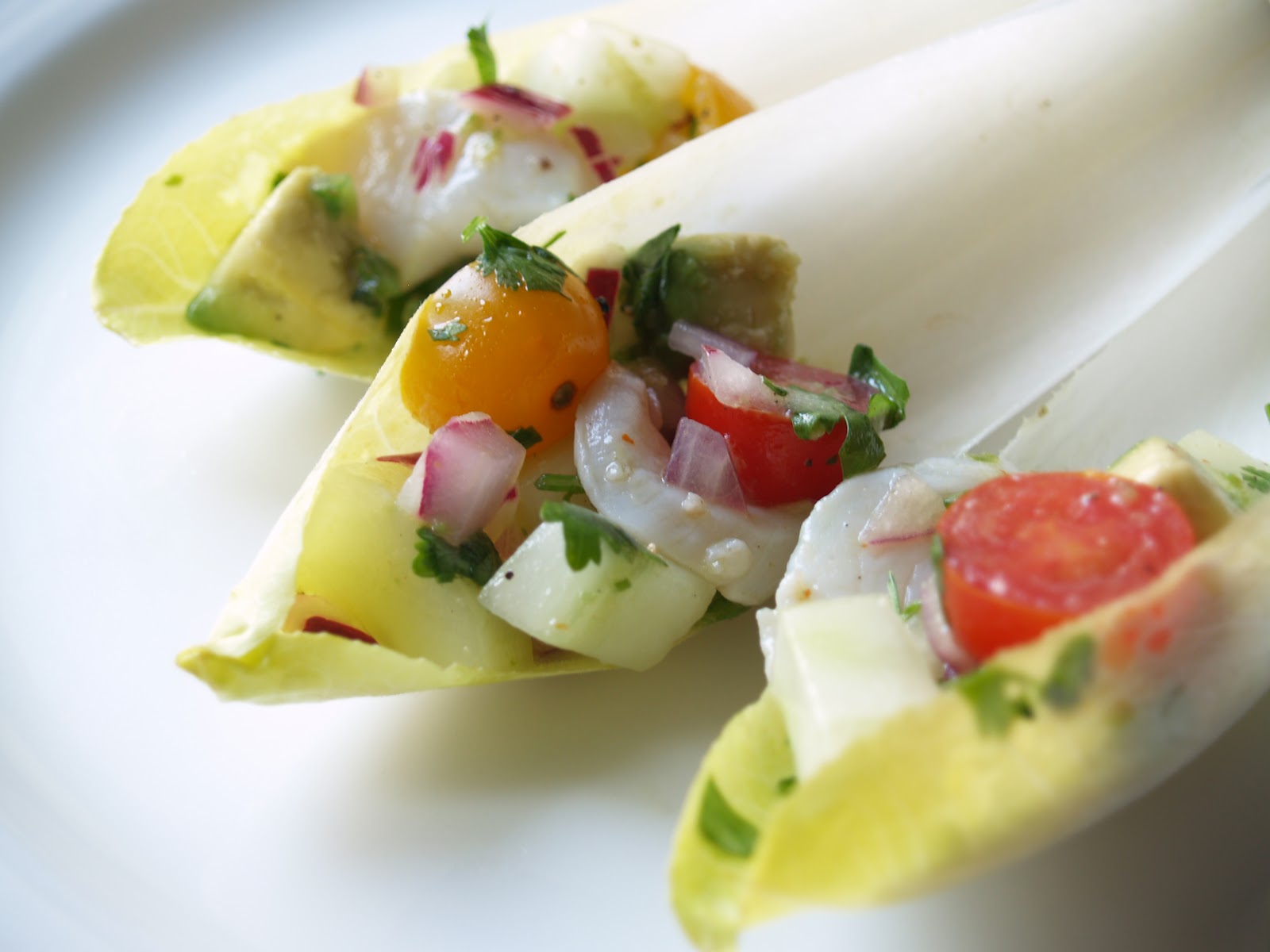 Persimmon and Peach Scallop Ceviche