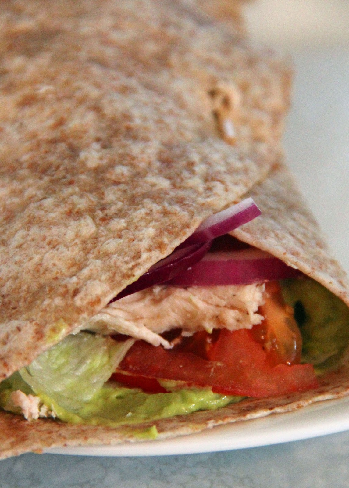 Jo and Sue Indian Spice Shredded Chicken Wrap With Avocado Curry Sauce