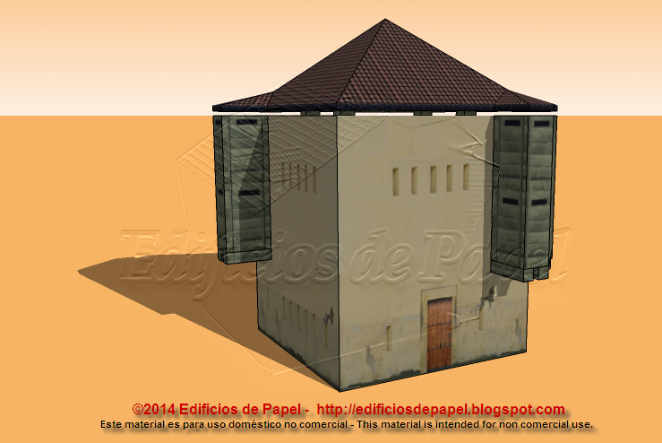 Maqueta de papel de un fortín colonial español en Cuba Fortín de las Trochas de la Guerra de Cuba: maqueta de papel