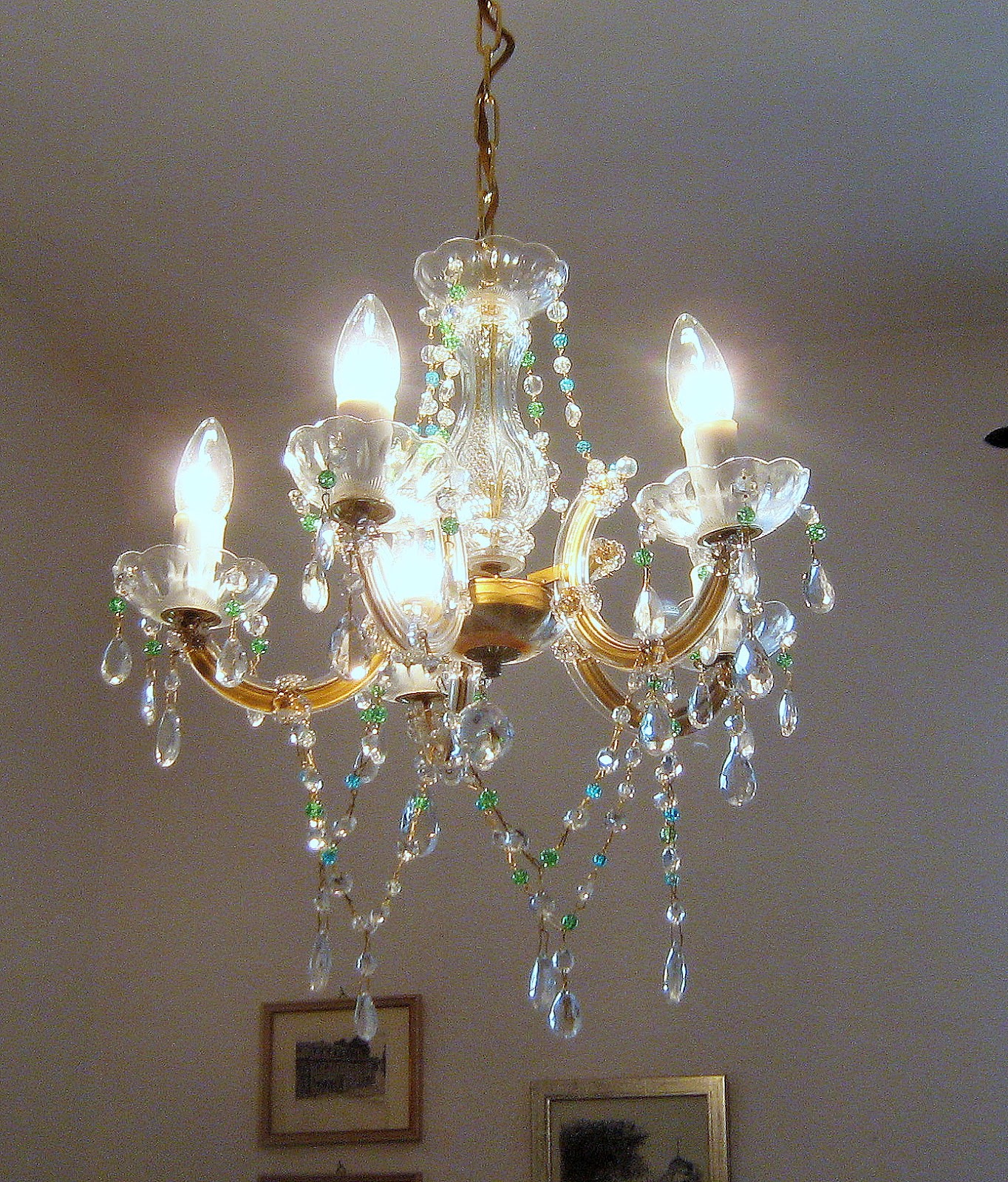 Saffron Yellow Journey of a Crafting Mama Upcycled Chandelier