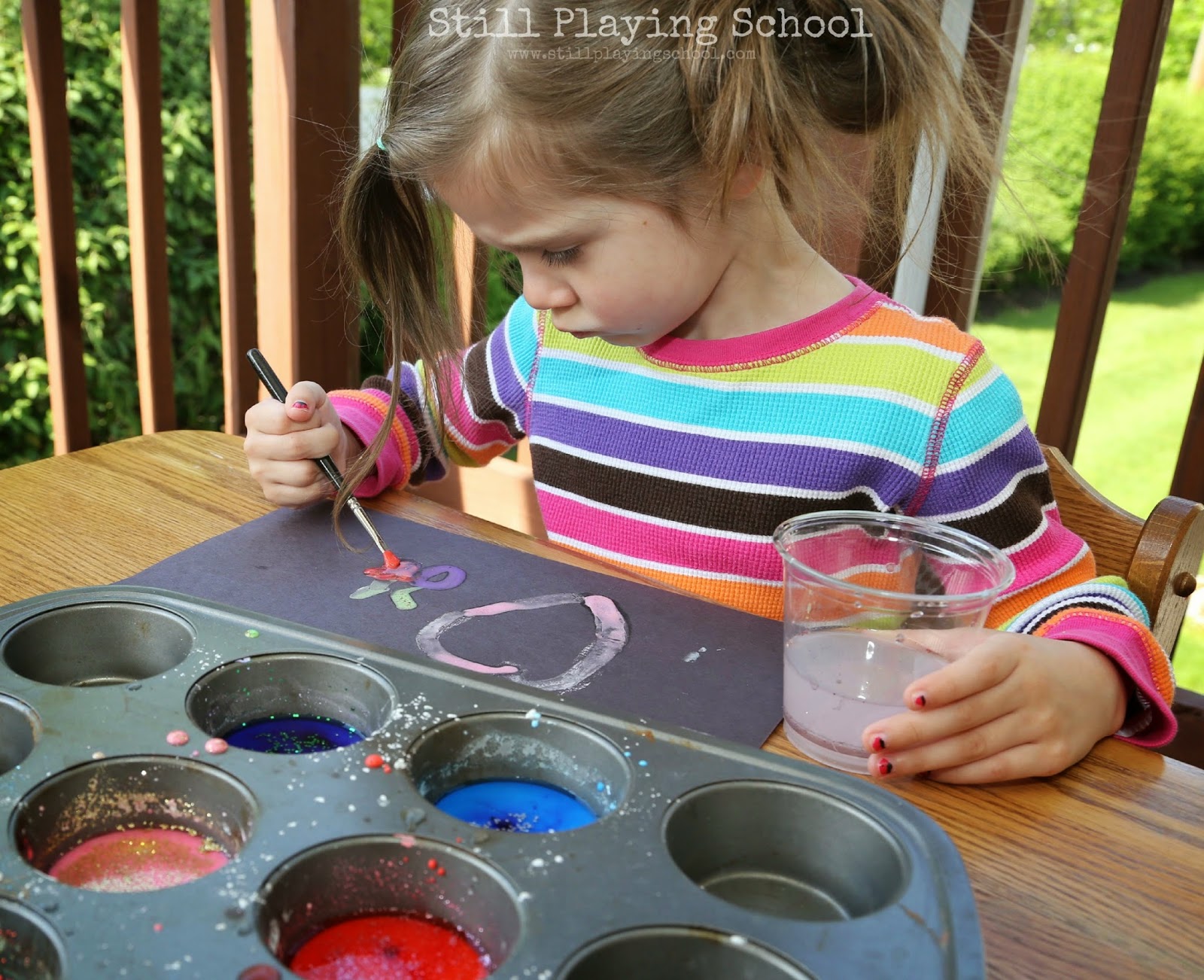 Homemade Glitter Chalk Paint Still Playing School