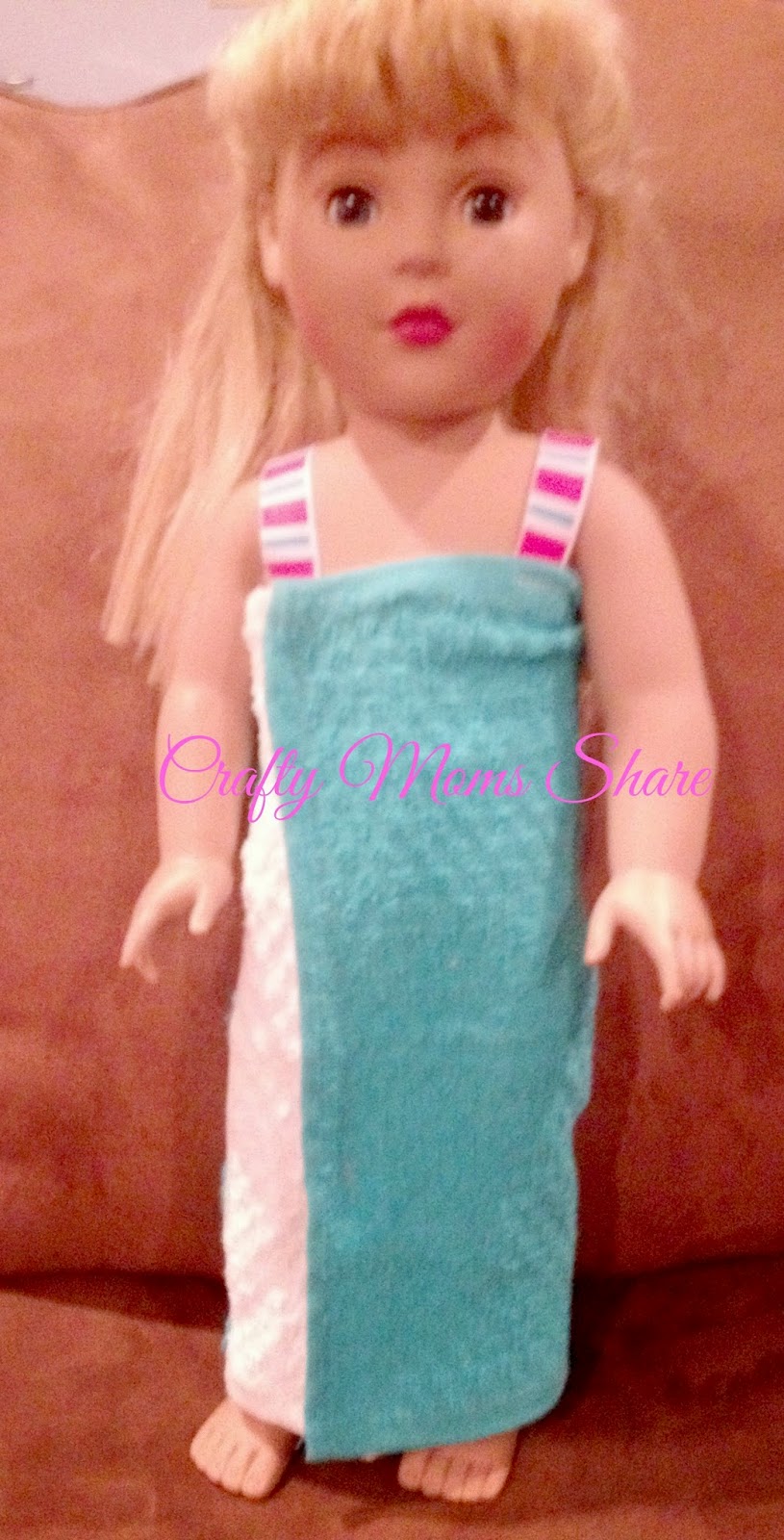 Crafty Moms Share Easy Spa Wrap for Dolls from a Washcloth