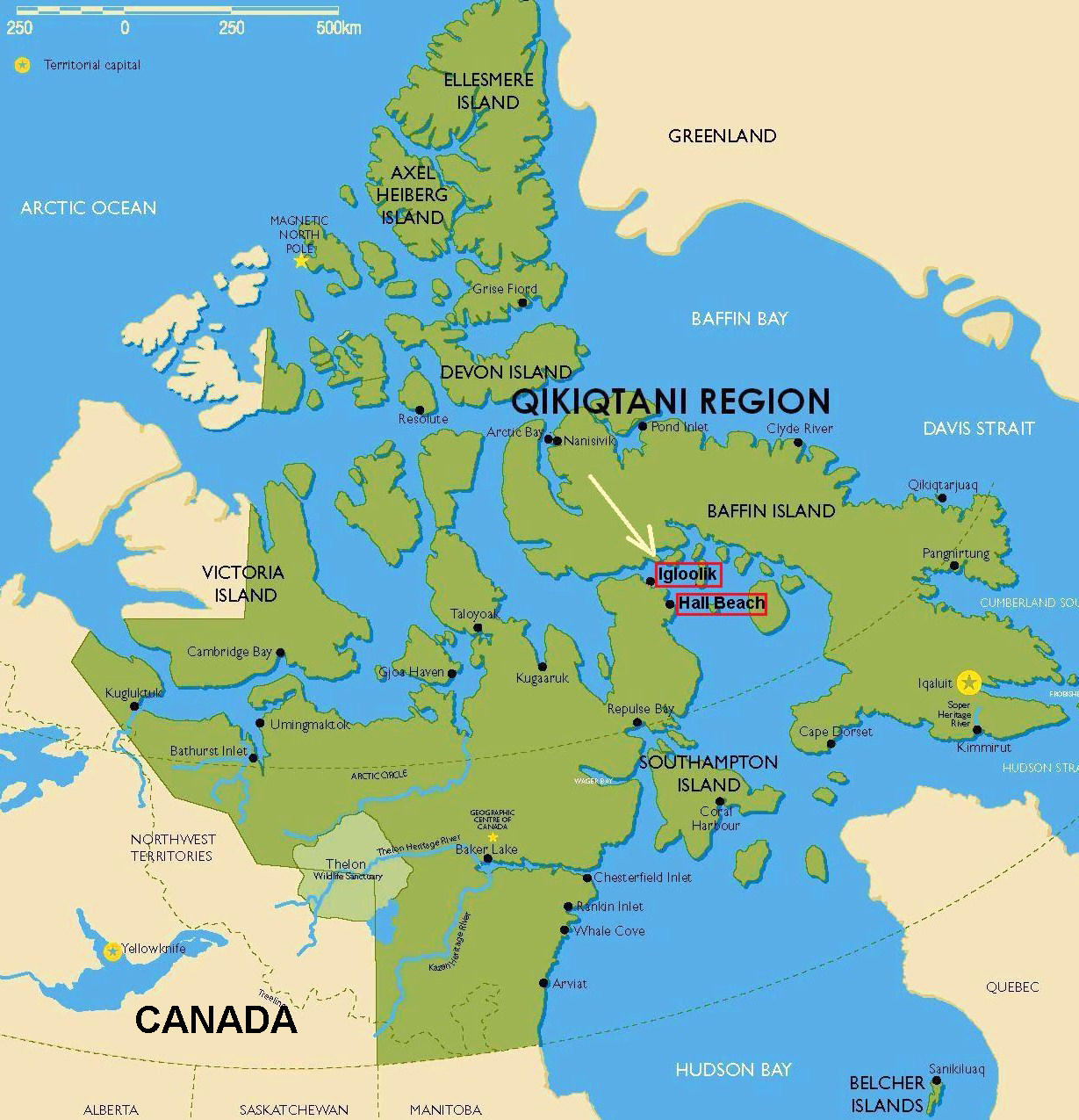 Ultima Thule Igloolik and Hall Beach, two nearby arctic settlements in