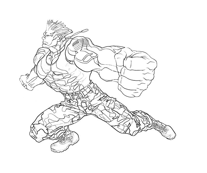 Printable Guile Attack Coloring Pages printable-guile-attack-coloring-pages