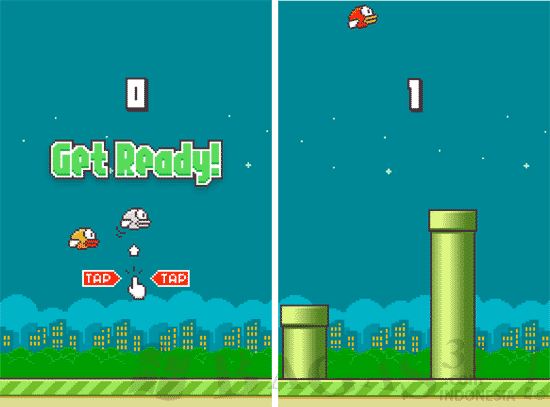 Flappy Bird for Android (Mod) Tanpa Pipa Atas