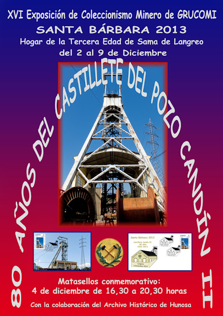 Cartel de la XVI Exposición Santa Bárbara de Coleccionismo Minero de Grucomi 2013