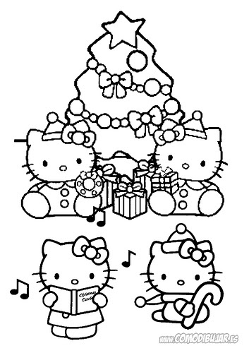 Maestra Magda Yanet: Dibujos para colorear de Navidad de Hello Kitty.