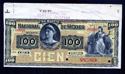 Mexico paper money Mexican currency 100 peso banknote