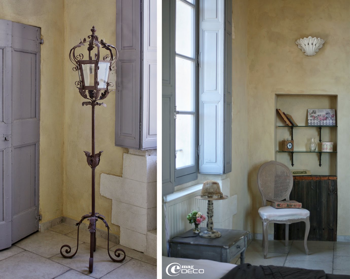 Lampadaire sur pied de réédition et chaise à tapisser Decorantic