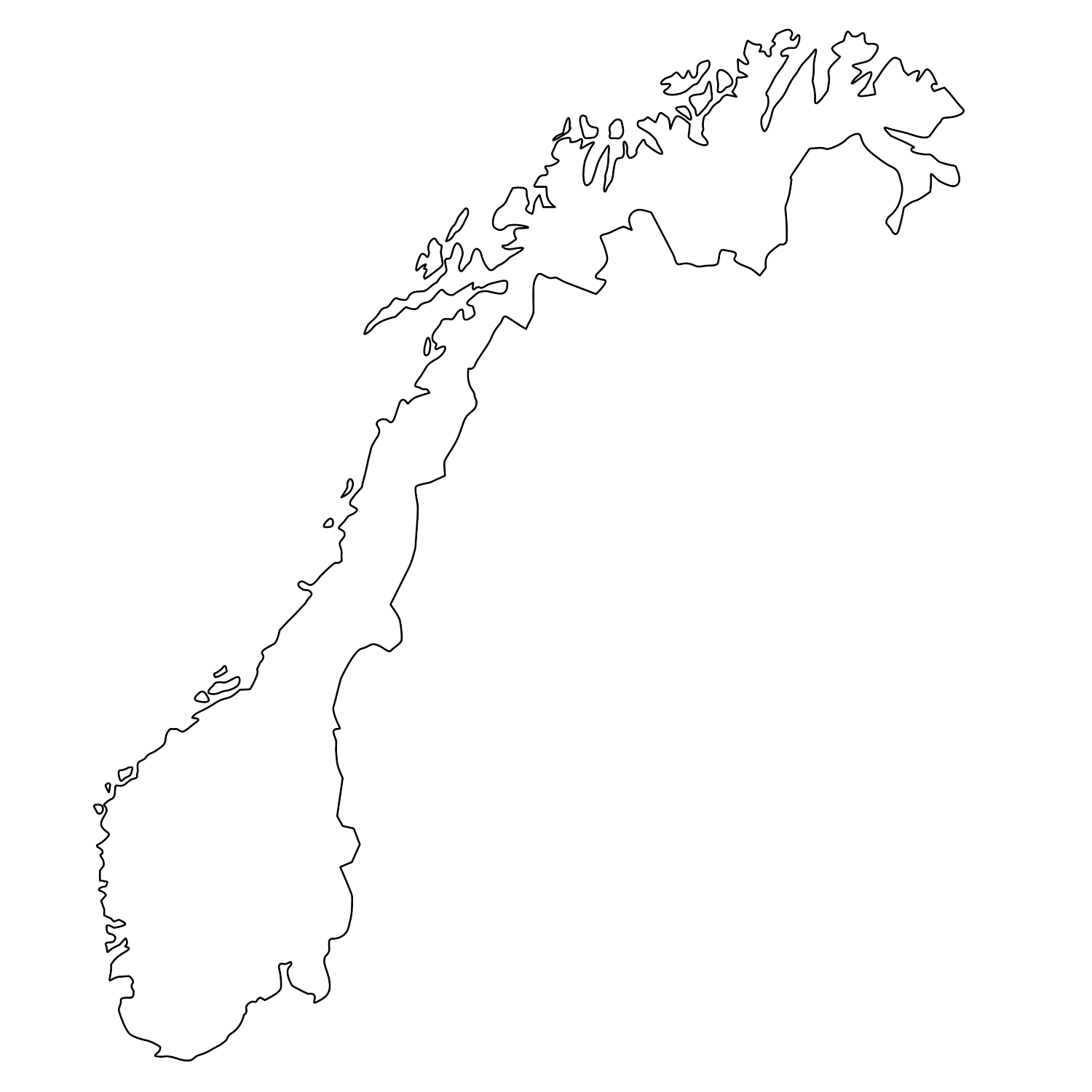 Norwegen Nur Die Konturen Landkarten Kostenlos Cliparts