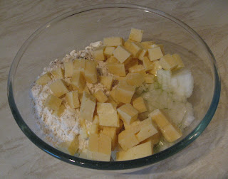 ingredients for cheese and onion bread