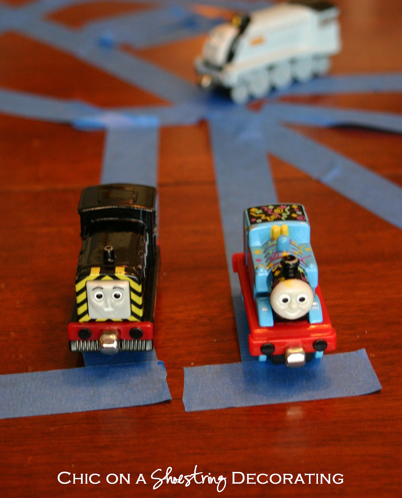 Chic on a Shoestring Decorating How to Make Your Own Train Tracks for Kids