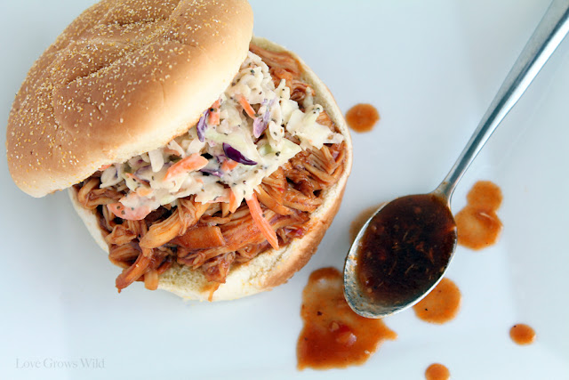 Slow Cooker Honey Barbecue Sandwiches by LoveGrowsWild.com for Uncommon Designs