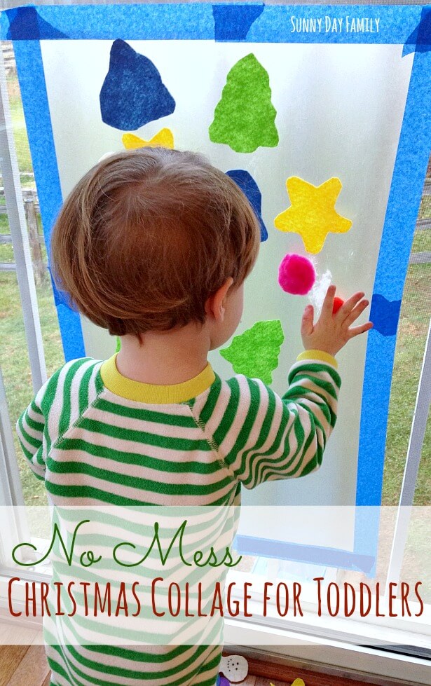 No Mess Christmas Collage Activity for Toddlers Sunny Day Family