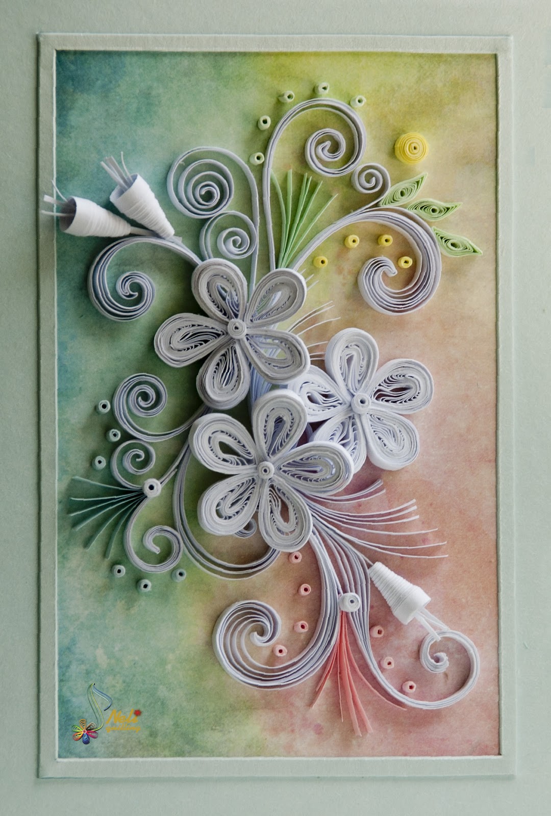 Neli Quilling Art Quilling card with background3