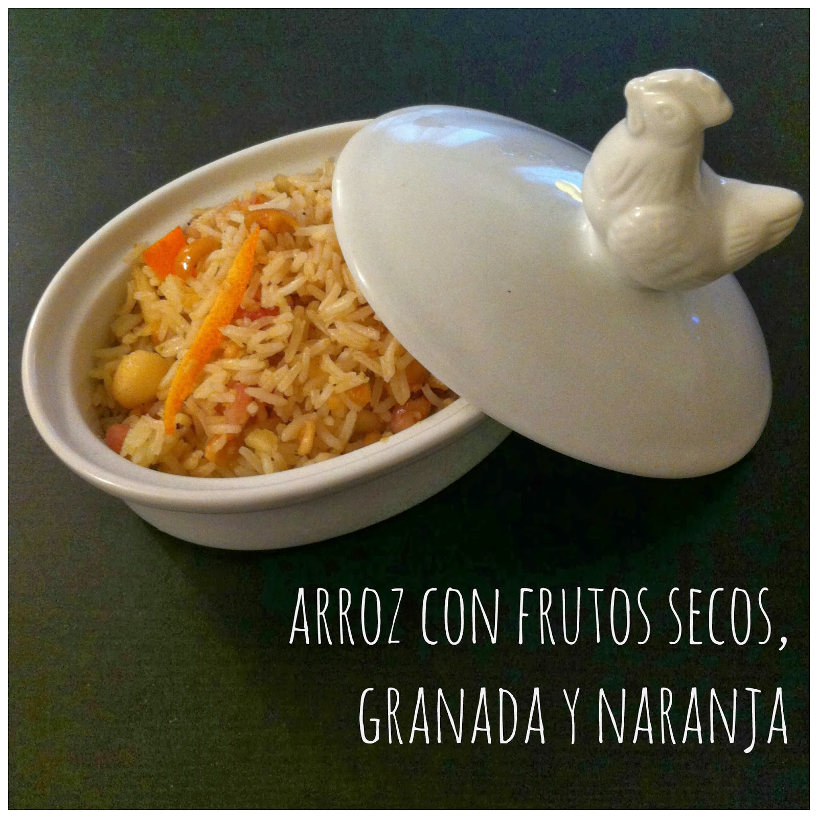 y tan flamenca! arroz basmati con frutos secos, granada y naranja