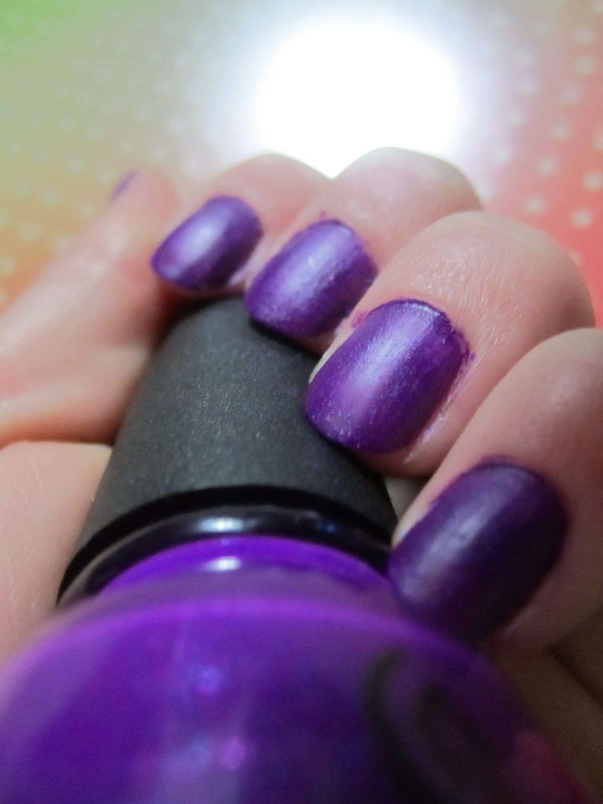 Ashley*Nicole: Nail Designs! Purple With Pink Polka Dots!