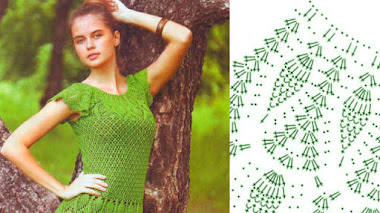 Vestido encantador en punto piñas / Patrones