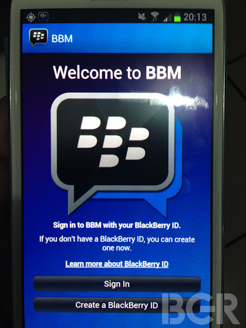 BBM running on Android
