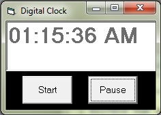 Clock Digital Clock using Timer control in vb6