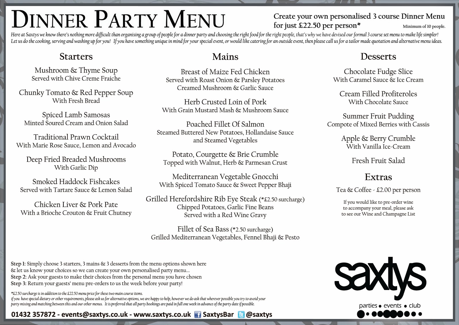elegant dinner party menu
