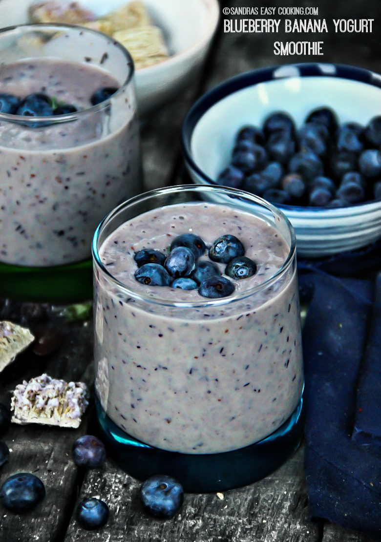 Blueberry Banana Yogurt Smoothie {recipe} Sandra's Easy Cooking
